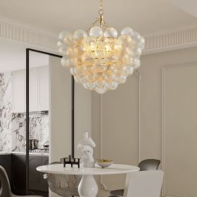 27.5-Inch Gold Pendant Light Chandelier with Threaded Clear Glass Globe Shade – Adjustable Height, Ideal for Living Room, Dining Room 27.5-Inch Gold Pendant Light Chandelier with Threaded Clear Glass Globe Shade – Adjustable Height, Ideal for Living Room, Dining Room